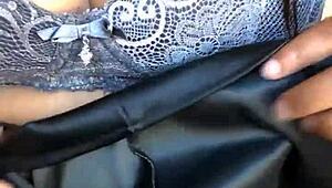 ebony milf with curvy fat body and natural tits plays with vibrator on pussy until wet pee release