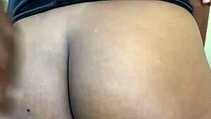 ebony milf with curvy fat body and natural tits plays with vibrator on pussy until wet pee release