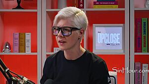 Leana Lovings stars as the cute pretty nerdy brunette with glasses