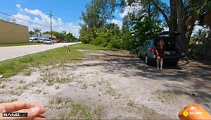 i'm a thick blonde milf getting fucked by roadside assistance in pov doggystyle outdoors