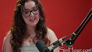 Leana Lovings stars as the cute pretty nerdy brunette with glasses