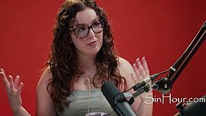 Leana Lovings stars as the cute pretty nerdy brunette with glasses