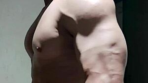 uh, i got this strong brazilian muscular guy, mature and athletic, showing off in homemade vid...