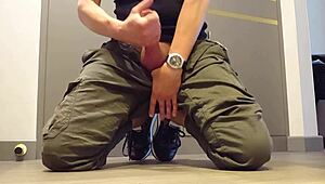 Contrasting solo wank session happens right inside tight sneakers for intense satisfaction.