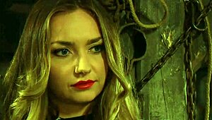 Horny Dominant Lesbian Madame Gropes and Dominates Big Natural Tits of Submissive Slave