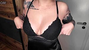 European fetish play with tight wet pussy and pierced nipples leads to hot footjob action.