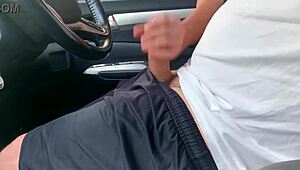 Stranger Jerks Off Huge Cock Near Store as Wife Approaches in Public Outdoor Handjob