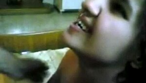 round ass looks great in this amateur couple webcam video with some fun action