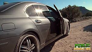 I get so horny giving public handjobs like with Ashton Haze in the desert, sucking and stroking.