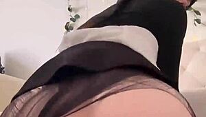 Petite Teen Wednesday Addams Displays Big Round Ass Bouncing On Huge Dildo In Solo Masturbation With Toys