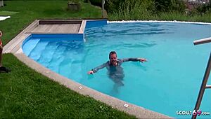 Why Does This German Redhead RTL2 TV Star Red Storm Dive Into Outdoor MMF Threesome?