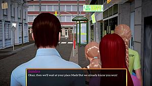 so in my new family 322, this redhead with big tits gets into some game antics