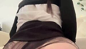 Petite Teen Wednesday Addams Displays Big Round Ass Bouncing On Huge Dildo In Solo Masturbation With Toys