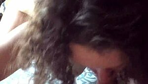 Pretty pawg keeps sucking until he cums right in her mouth