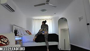 Hey check out this curvy milf trying on bikinis with a led butt plug inside