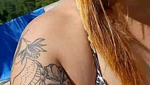 Hey did you see this married couple with her big ass flashing in the pool like exhibitionists