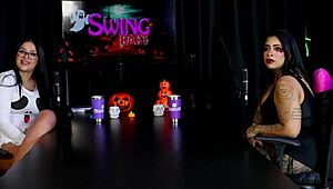 Morena shows off her blowjob skills by leaving the toy all slobbery - marcelly melo sheer red