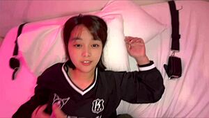 Japanese couple tied her hands and feet for intense mutual juicy sex in love hotel
