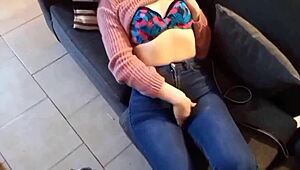 hey, my cuñado records me while i suck his big cock in this homemade petite latina teen clip