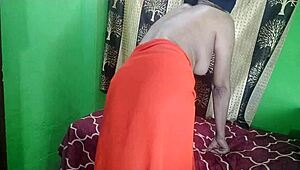 indian bhabhi tried first time fucking in saree with two guys. they did 3some blowjob deepthroat doggystyle and cum in mouth on shaved pussy.