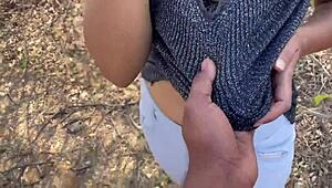 Indian desi big ass beautiful girl gets fucked by big indian dick alone in jungle.