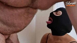 hard blowjob from wife in deep throat training session with rimming and cumshot on face full scene