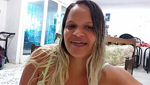 The Latina performs a lively routine on webcam, showcasing her energetic style