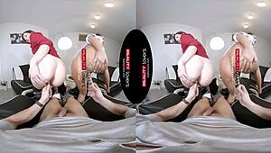 Czech brunette dives into outdoor public threesome with muff licking and spooning in reality VR