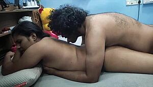 The horny Desi girl eagerly gave her boyfriend a sloppy blowjob before he dove in to lick her ass deep.
