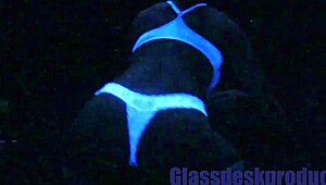 scarlett johnson hints at rough creampie in blacklight fetish solo with virgin tears