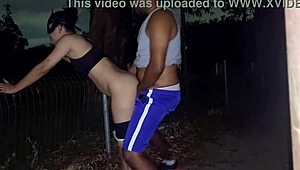 Night run ends in outdoor sex in the park