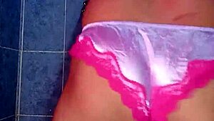 Hey, check me modeling this satin panty in a fun dance with bra and lingerie vibes! 💃🩲