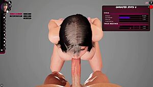 lilith sucks big black cock in head game