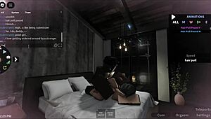 Vadia Branca Leva Pau Preto Grande na Cena do Condo Roblox