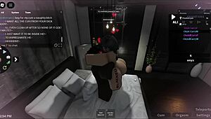 White bitch takes on big black cock in Roblox condo scene