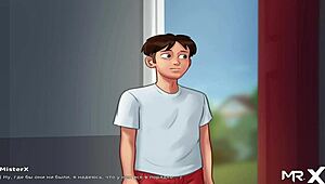 In Summertime Saga, the maid performs a dance in episode 4 part 24