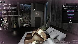 White bitch takes on big black cock in Roblox condo scene