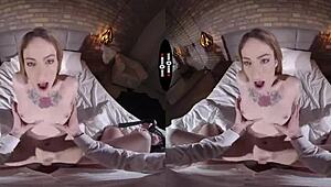 hey, in this dark room vr, my big ass and tits get a hardcore blowjob and handjob session with shaved pussy action.