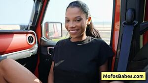 Sexy EBONY Babe with ROUND NATURAL BIG BOOBS FINGERS Her PUSSY Wildly for HORNY Friend