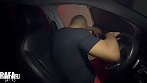 This Brazilian mature with big ass and tits drags the hot morena into the car for blowjob and cumshot facial in amateur action.
