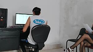 Emo Secretary Seduces Boss In Office Game For Wild Job Opportunity