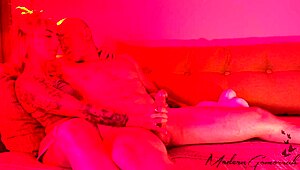 Hubby Edging Expedition With Muscular Blonde Babe In Sexy Couple Handjob Punishment.