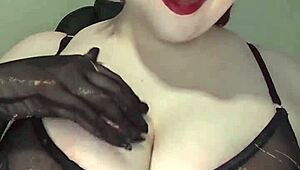 suggestive riding crop teasing ass and tits