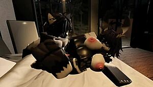 hey, cute moth gets banged by big furry in roblox adventure