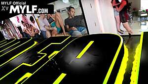 i'm sharing this freeuse mylf with my lucky buddy at a fancy restaurant desk, double fantasy fun