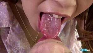 adorable asian brunette deepthroats and sucks cock until cum fills her mouth in pov