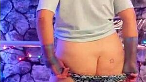 Hotwife Steffi dances seductively in lingerie with vibrator.