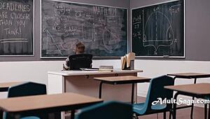 Colleagues Spot Me Wanking To Blackboard Boobies In Wild Threesome With Blonde And Brunette