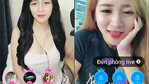 two cute korean girls go live on uplive sharing sexy asian webcam moments in a fun stream