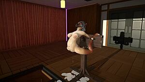 Hey, check out this wild furry cat using dildos for some intense cum inflation action! 🐱🍆💦